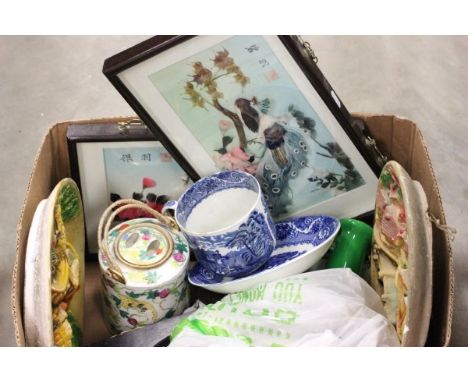 Quantity of Ceramics and Other Items including Tiffany Style Lamp Shade, Murano Style Glass, 1950's Wall Plaques, Oriental Pi