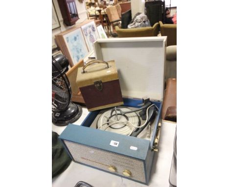 1960's Retro Civic Record Player and a Vinyl Singles Case
