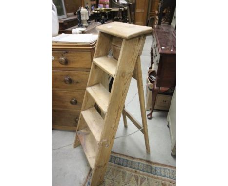 Vintage Striped Pine Step Ladders