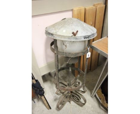 Wroght Iron Lamp with Glass Shade