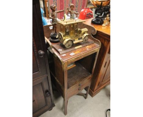 Victorian Mahogany Washstand with Shaped Gallery Back, Pot Shelf and Two Drawers Below