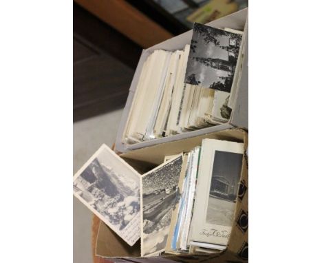 Two Boxes of Vintage Postcards, mainly Black & White