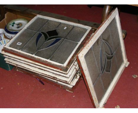 Twelve leaded light window frames.