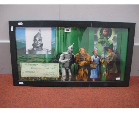 Jack Haley&nbsp;(The Tin Man) Framed Display, with signed cheque related May 5th 1969, with certificate of authenticity, 66 x