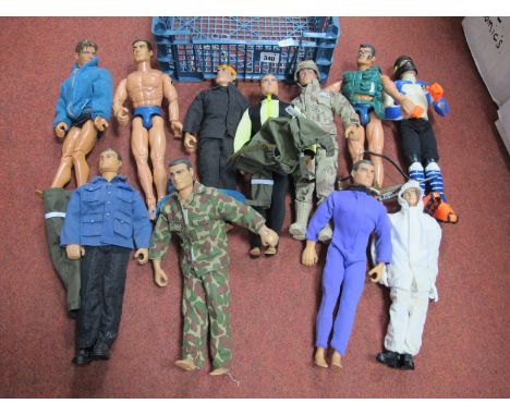 Approximately Ten Action Figures, to include Action Man Eagle Eyes, Mattel, Hasbro, etc.