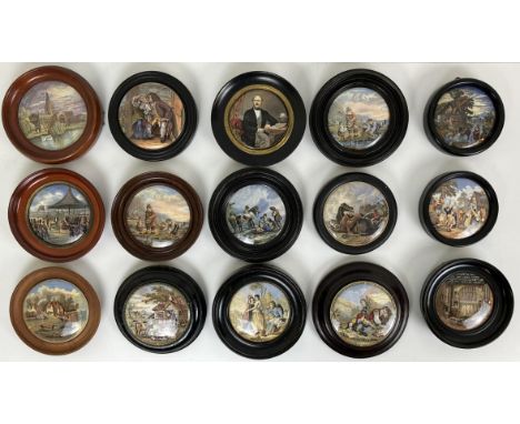 Assorted Prattware pot lids 