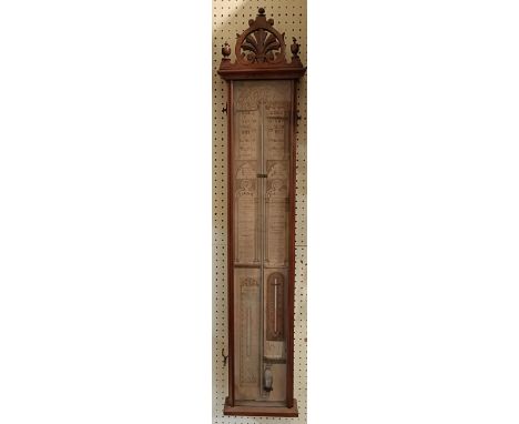 A Victorian Admiral Fitzroy barometer, in a walnut case, 109 cm high