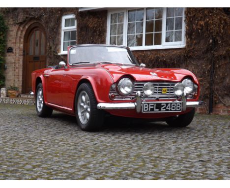 Possibly the best TR4 available in todays marketplace?...Original UK home market supplied in Signal Red with a Tan leather in