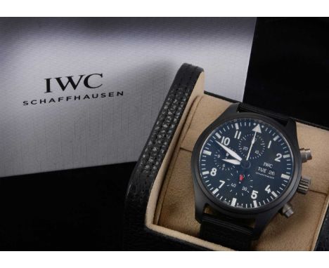 A good modern IWC (Internation Watch Company) "Top Gun"Pilot's automatic wristwatch, 44mm, ref. 3891, black coloured case wit