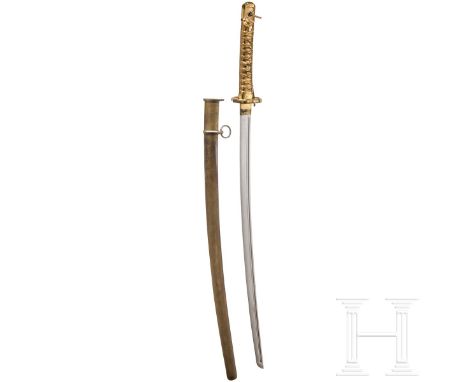 M 95 Shin Gunto für Unteroffiziere des Heeres, Japan  Klinge Torii Zori mit beidseitigem Bohi, am Ansatz nummeriert "795", ge