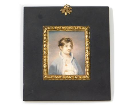 In the style of George Engleheart (1750-1829), an early 19thC. miniature portrait of Mrs. George Fontaine (Elizabeth Smith) s