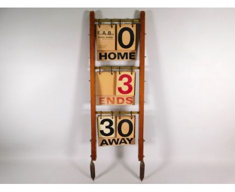 A vintage back &amp; front lawn bowls scorer, 35in high x 10.5in wide