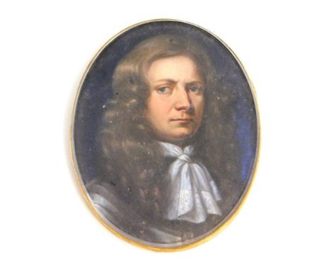 Thomas Flatman (1637-1688), an oil on copper miniature portrait of General George Monck, 1st Duke of Albemarle (1608-1670), w