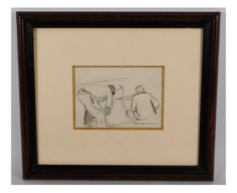 Maurice Ménardeau (1897-1977), a pencil sketch, image size 6.75in x 4.75in