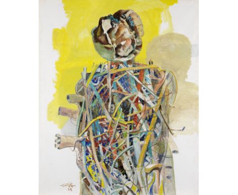 Kadhim Hayder (Iraq, 1932-1985)Approaching Oblivion oil on canvasexecuted in 1984 141 x 116cm (55 1/2 x 45 11/16in).Footnotes