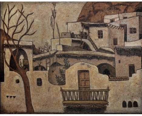 Louay Kayyali (Syria, 1934-1978)Maloula in Late Winter oil on masonite, framedsigned 'Louay Kayyali' and dated '1974' in Arab