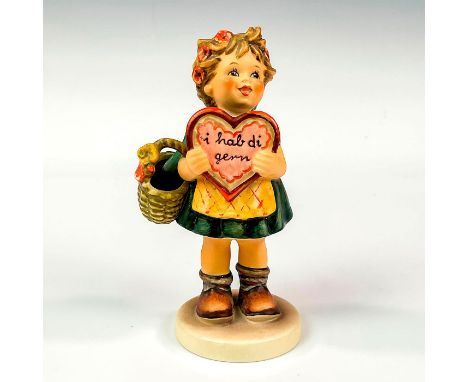 Hummel Goebel Valentine Gift its a young girl holding a heart. Hand crafted; hand painted. Goebel backstamp with item number 