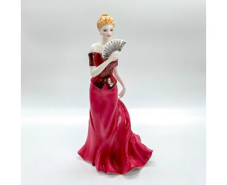 Fine bone china that is the Premiere 2001 and the 250th anniversary. Depicts lady in a pink and silver off the shoulder gown 