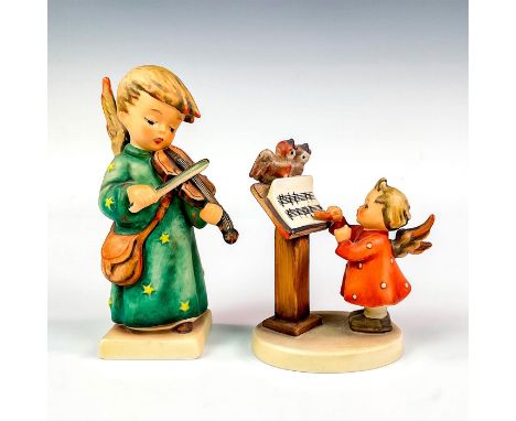 Set of colorful figurines including: Celestial musician 188/0 and Bird Duet 169. All include 'M. I. Hummel' inscription and G