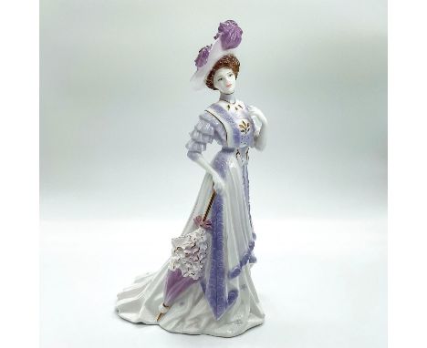 Limited edition fine bone china that is part of the An Edwardian Year Collection. Depicts lady in a lavender and white dress 