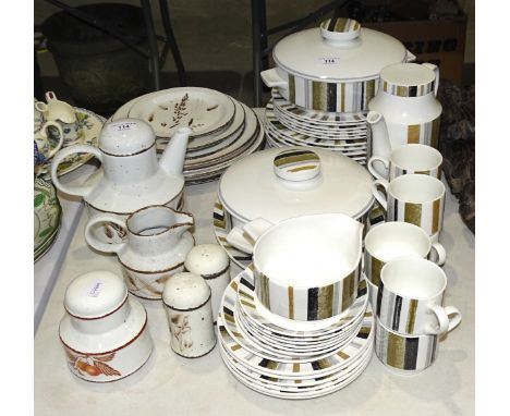 A collection of Midwinter 'Queensberry' dinner and tea ware, thirty-eight pieces and twelve pieces of Midwinter 'Wild Oats' d