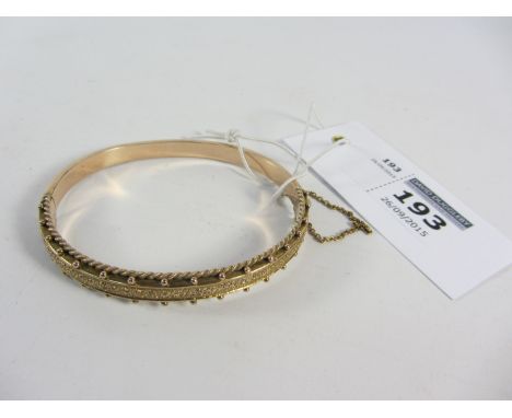 Edwardian rose gold hinged bangle hallmarked 9ct approx 9gm