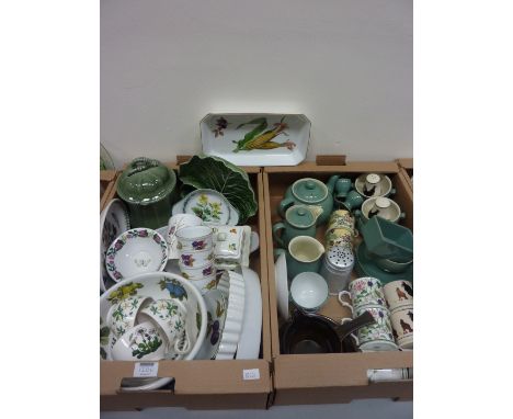 Denby, Portmeirion, Bridgewater, Royal Worcester 'Evesham' and other kitchen ceramics in two boxes