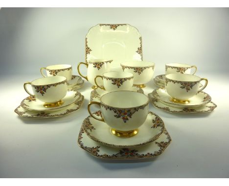 Art Deco period Carlton China tea service - six place settings