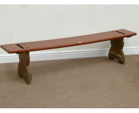 Early 20th century pitch pine bench, W182cm