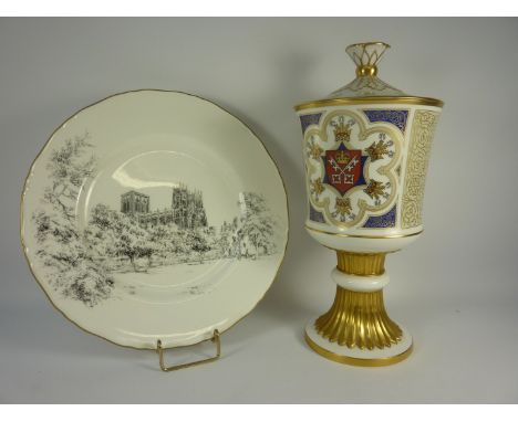 Spode limited edition 'The York Minster Chalice' commissioned by Mulberry Hall no. 5/200 H32cm and a Royal Worcester York Min