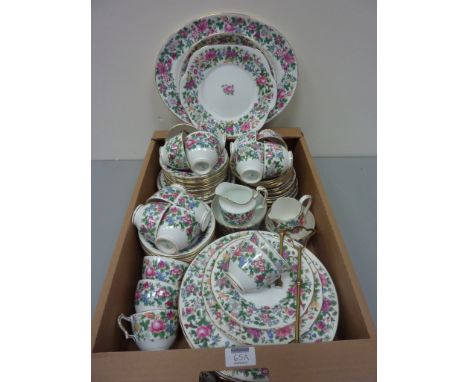 Crown Staffordshire 'Thousand Flowers' tea and dinner service in one box