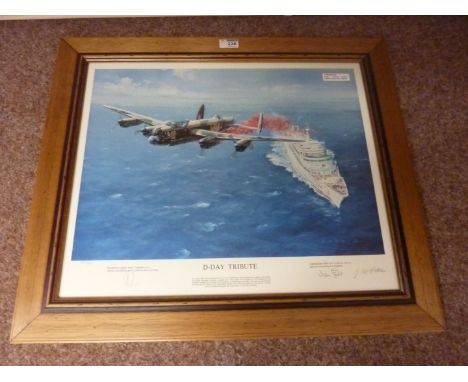 'D-Day Tribute' limited edition colour print, signed 44cm x 54cm