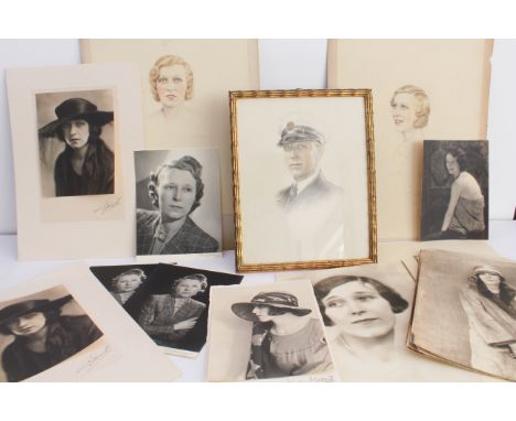 Photograph and watercolour portraits of the socialite Henrietta Stead, née Edgar (1902-1992): 1. Twenty-four portrait and cas