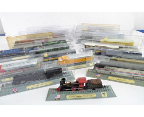 A collection of N Gauge scale static scale model trains from the UK and USA (some in original sealed cases), to include: From