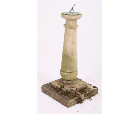 A cast garden sundial, 22" high