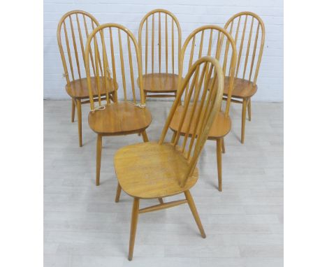 Set of six Ercol type hoop back side chairs, 98 x 43cm (6) 