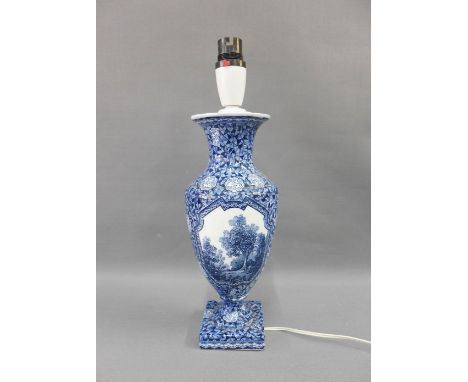 Villeroy &amp; Boch blue and white pottery table lamp base