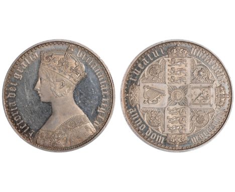 British Coins and Medals, Victoria, proof crown in pure silver, 1847, edge plain, ‘Gothic’ bust l., rev. crowned cruciform sh