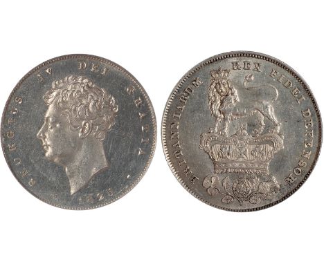 British Coins and Medals, George IV, proof shilling, 1825, milled edge, bare head l., rev. lion on crown (S.3812; ESC.1255; B