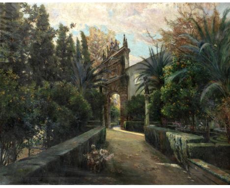 Manuel García y Rodríguez (Spanish, 1863-1925)Puerta del Privilegio del Real Alcázar de Sevilla signed 'García y Rodríguez' 