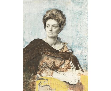 Pietro Annigoni (Italian, 1910-1988)Portrait of a lady, thought to be Zsuzsi Robozsigned, initialed and dated 'Pietro Amingon