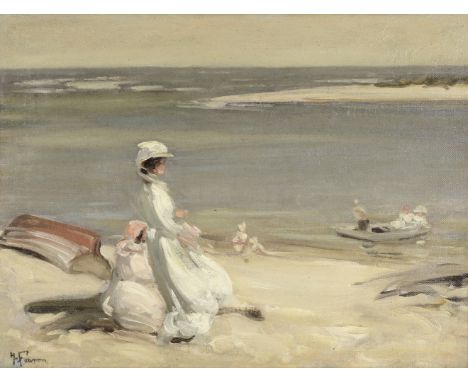 Hilda Fearon (British, 1878-1917)On the beachsigned 'H.Fearon' (on stretcher); bears signature (lower left) oil on canvas 40.