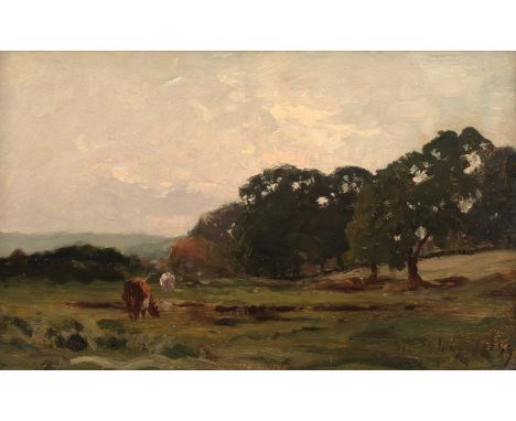 José Weiss (British, 1859-1919)Landscape with cattle grazing; River landscape, a pairboth signed 'Jose Weiss' (one lower righ