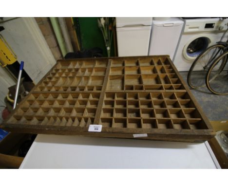 2 wooden print block trays