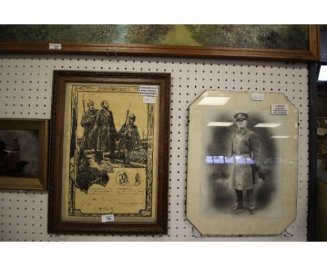 2 war related items, photograph &amp; poster print