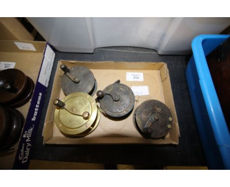 4 Vintage Brass 21/2" Trout Fly Fishing Reels