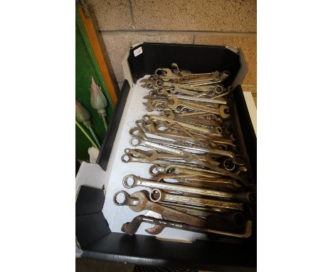 Box of vintage spanners