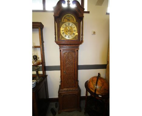 Victorian carved oak 30hr longcase clock (adapted)