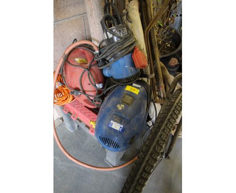 One step tool carrier and 2 pressure washers, tools etc