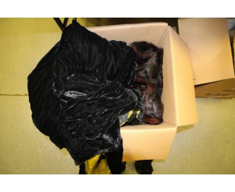 Quantity vintage clothing including fur coats